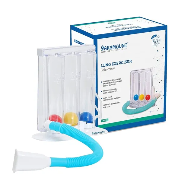 3-Ball Deep Breathing Exerciser Lung Deep Breath Trainer Incentive – Color: Blue – View 3