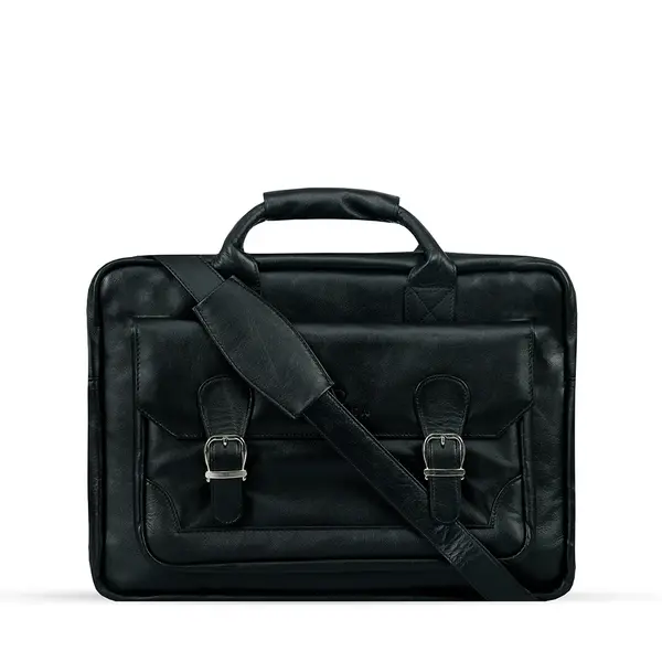 New Official Bag with 100% Genuine Leather Office Bag – Color: Black – View 1