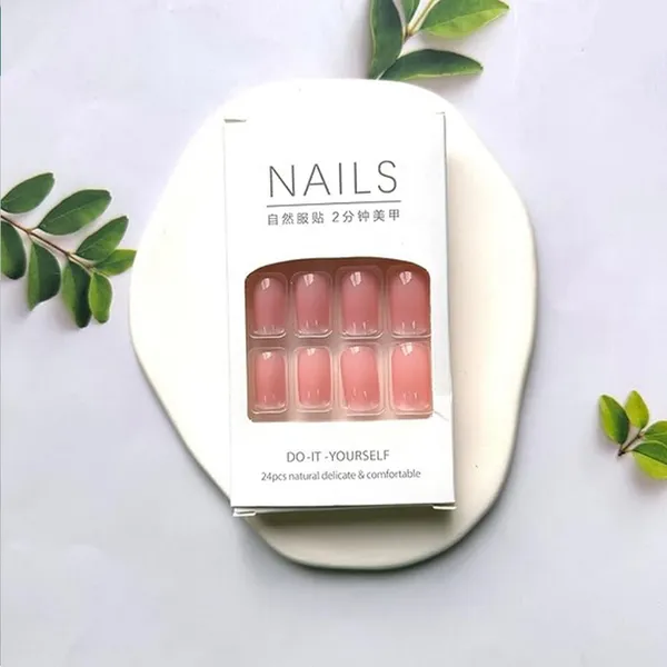 24pcs Wearable press on nails stylish pattern Design & Glue Artificial nails – View 4
