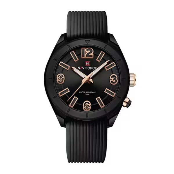 NAVIFORCE NF7103 Sports Waterproof Led Women's Watch – Dial Color: Black, Strap Color: Black – View 1