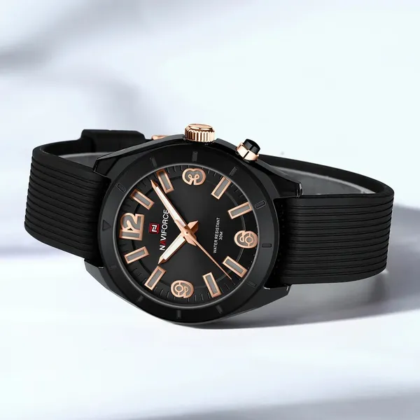 NAVIFORCE NF7103 Sports Waterproof Led Women's Watch – Dial Color: Black, Strap Color: Black – View 4
