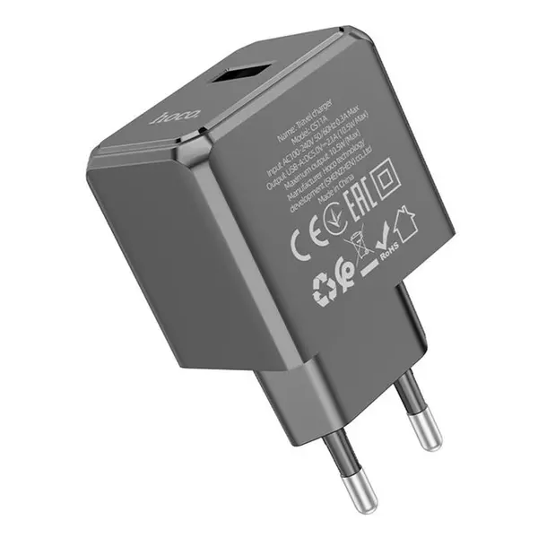 Hoco CS11A Single Port Safe & Efficient USB-A Charger – View 4