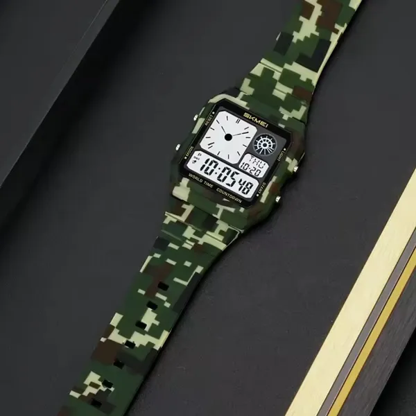 Skmei 2347 Luxury Personalised Digital Men's Watch – Dial Color: Green, Strap Color: Green – View 3