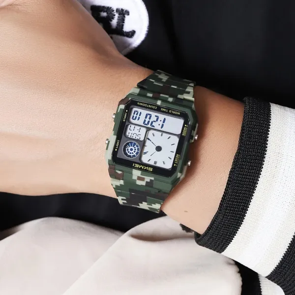 Skmei 2347 Luxury Personalised Digital Men's Watch – Dial Color: Green, Strap Color: Green – View 4