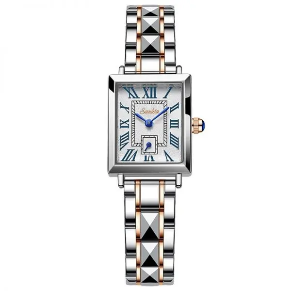 LIGE 6695 Analog Premium Gold Edition Stainless Steel Women's Fashion Watch – Dial Color: Blue, Strap Color: Rose – View 1