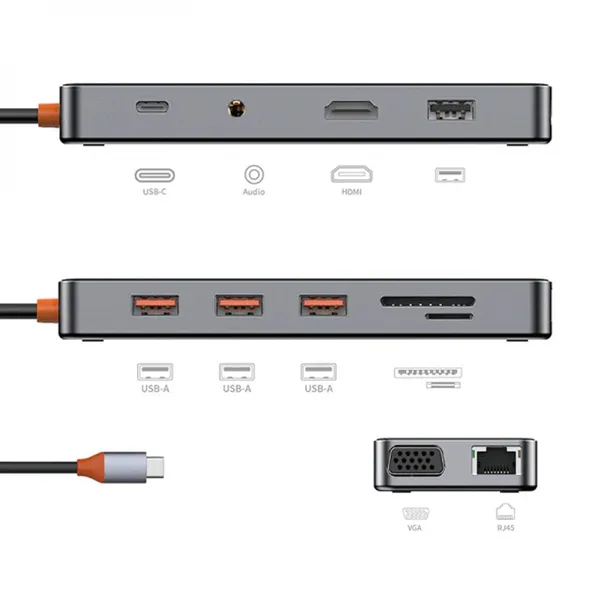 WiWU CB011 Transparent 11 IN 1 USB-C Hub – View 3