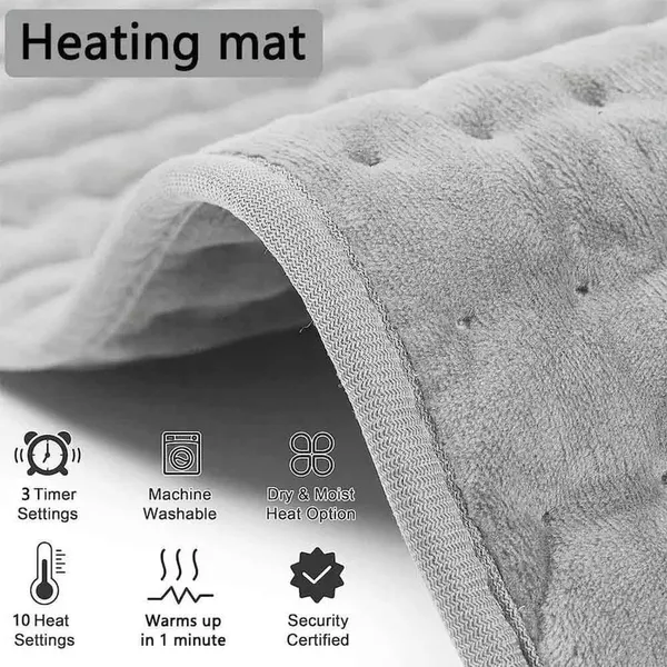 30x60cm Electric Heating Pad Therapy Warmer Mat Neck Shoulder Back Pain Relief – View 3
