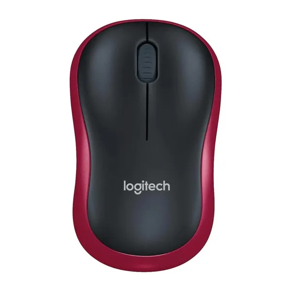 Logitech M185 Compact Optical Wireless Mouse – Color: Red – View 1