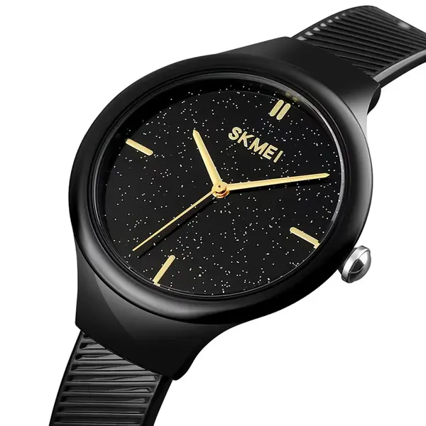 Skmei 1714 Multi-Color Fashion Women Wrist Watch – Dial Color: Black, Strap Color: Black – View 2