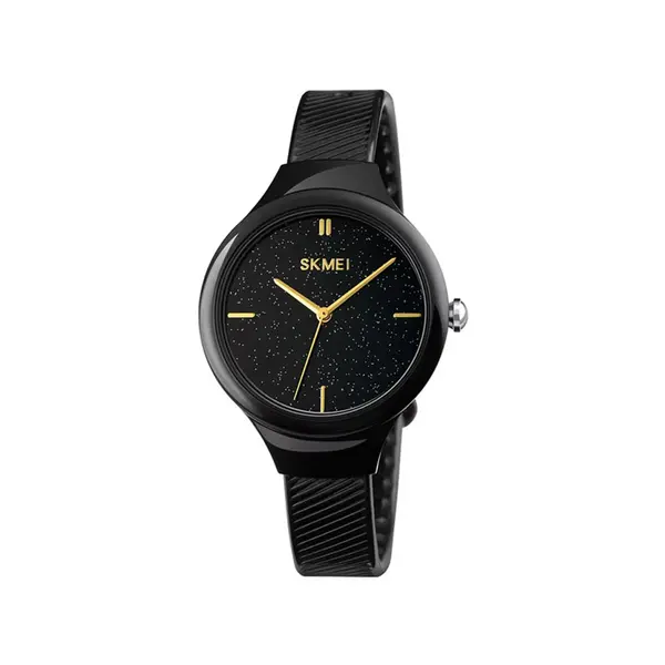 Skmei 1714 Multi-Color Fashion Women Wrist Watch – Dial Color: Black, Strap Color: Black – View 1