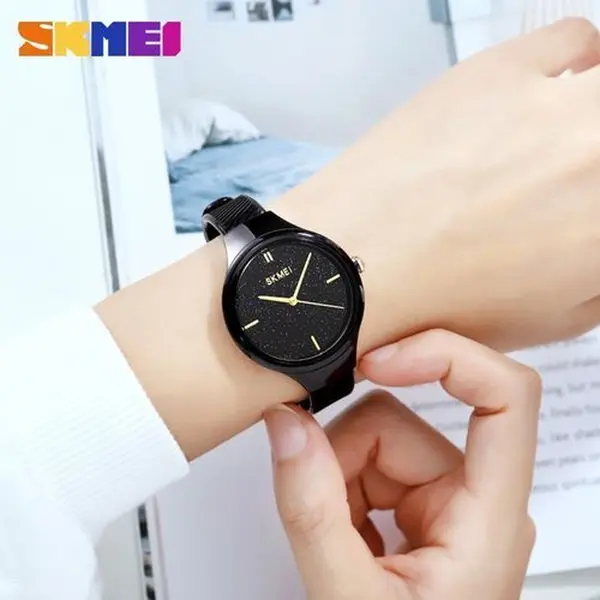 Skmei 1714 Multi-Color Fashion Women Wrist Watch – Dial Color: Black, Strap Color: Black – View 3