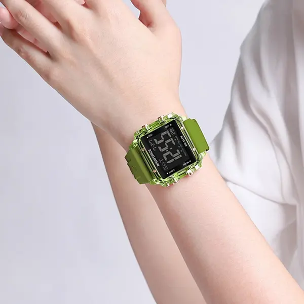 NAVIFORCE NF7101 Casual Sports Electronic Women's Watch  – Dial Color: Green, Strap Color: Green  – View 5