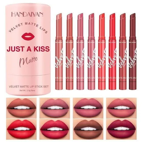 HANDAIYAN 8 Colors Matte Waterproof Velvet Nude Lipstick – View 5