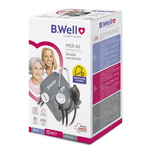 B.Well MED-62 Manual Aneroid Sphygmomanometer Blood Pressure Kit – View 6