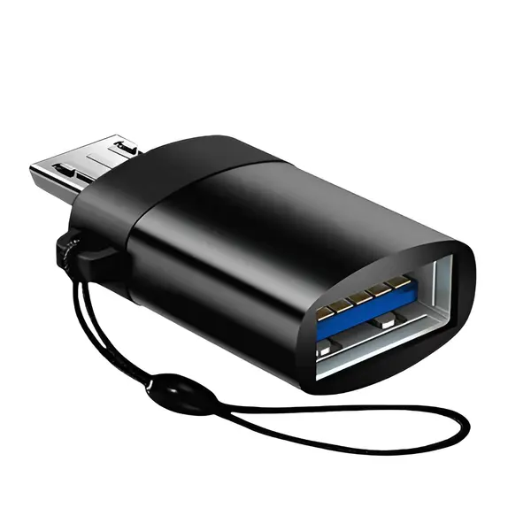 GEEOO GB6 Micro to USB High-Speed Data Transfer OTG Converter – Color: Black – View 2