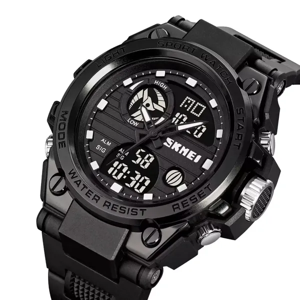 SKMEI 2031 Sport Chronograph Waterproof Men's Watch  – Dial Color: Black, Strap Color: Black – View 2