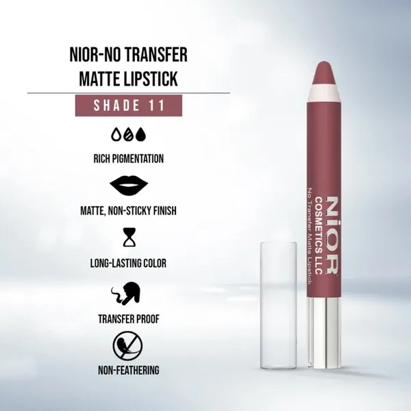 Nior Pencil 11 Opaque Matte Finish Matte Lipstick – View 2