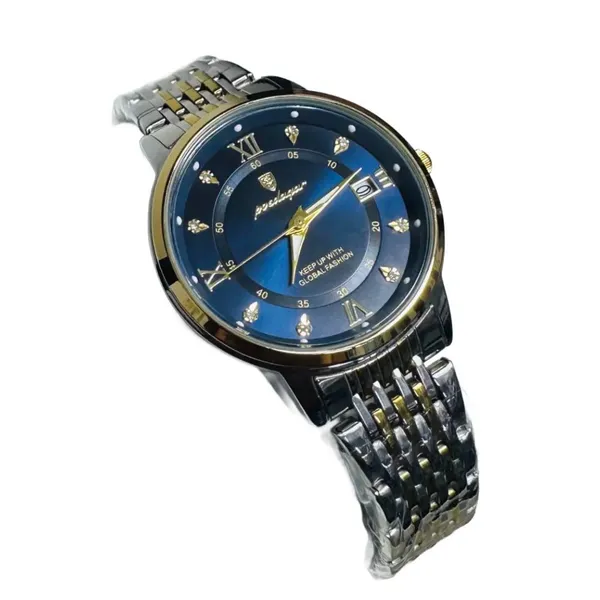 Poedagar 836 CH Gold Blue Women's Watch – Dial Color: Gold, Strap Color: Blue – View 2