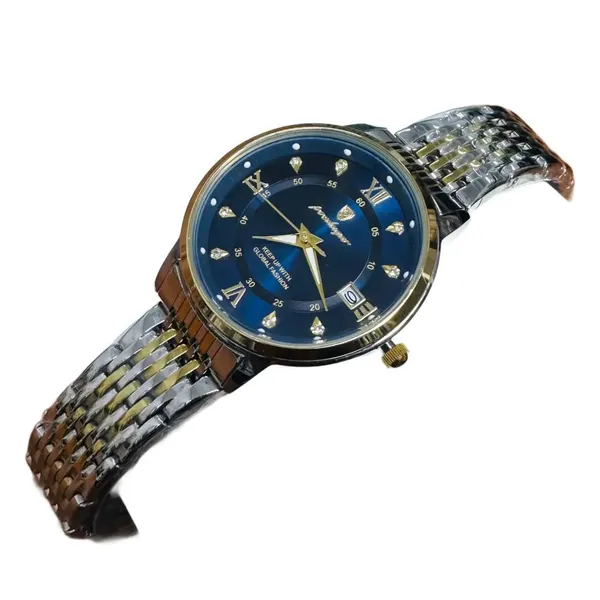 Poedagar 836 CH Gold Blue Women's Watch – Dial Color: Gold, Strap Color: Blue – View 3