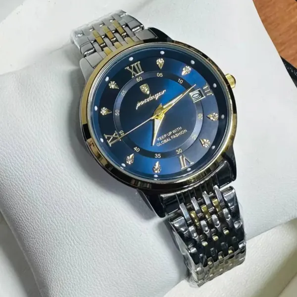 Poedagar 836 CH Gold Blue Women's Watch – Dial Color: Gold, Strap Color: Blue – View 4