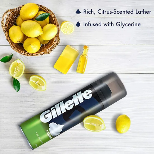 Gillette Classic Lemon Lime Pre Shave Foam 196gm – View 2