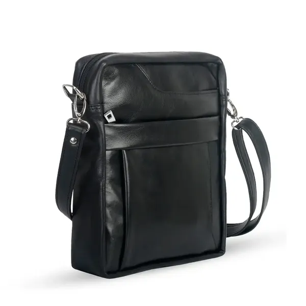 Messenger Bag For Men with Waterproof Genuine Leather – Color: Brown – View 2