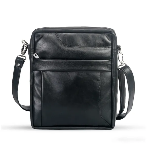 Messenger Bag For Men with Waterproof Genuine Leather – Color: Brown – View 1