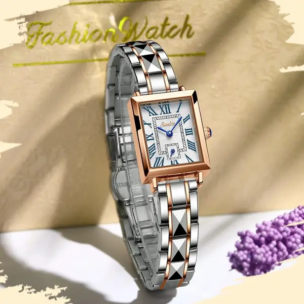 LIGE 6695 Analog Premium Gold Edition Stainless Steel Women's Fashion Watch – Dial Color: Rose Gold, Strap Color: Rose – View 2