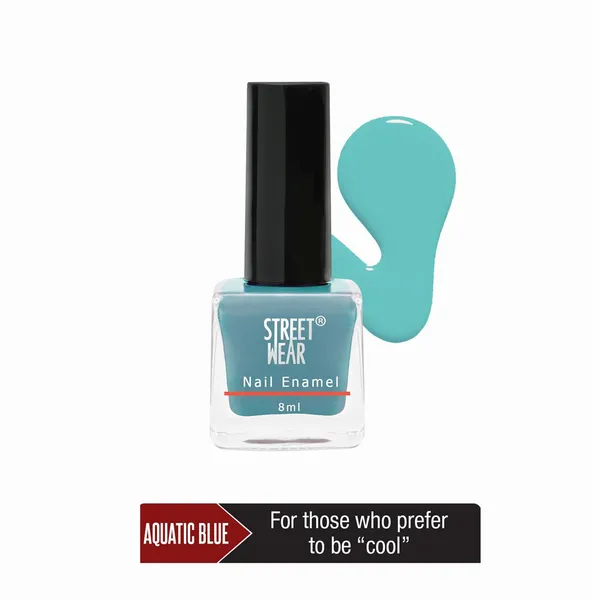 Street Wear Long Lasting Nail Enamel Aquatic Blue Nail Polish – View 2