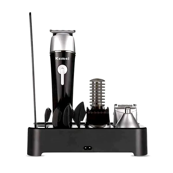 Kemei KM-1015 10 in 1 Electric Rechargeable Waterproof Hair Trimmer – Color: Black – View 4