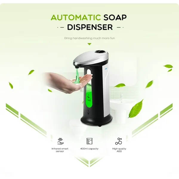 Automatic Sensor soap & Sanitizer Dispenser Touch-free Kitchen Bathroom 400ml – View 4
