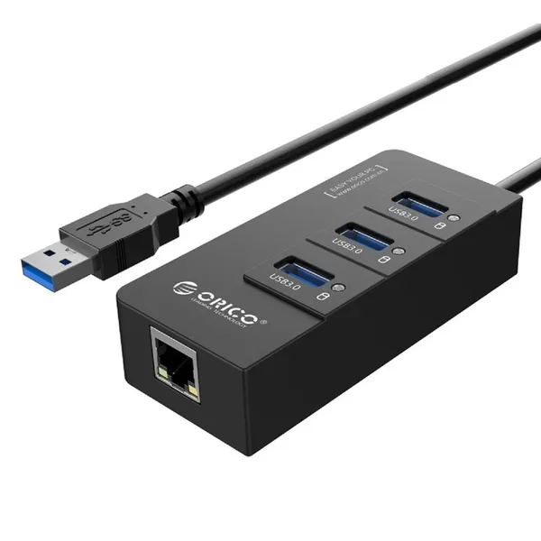 Orico HR01-U3-V1-BK USB 3.0 Hub with Gigabit Lan Port – View 3