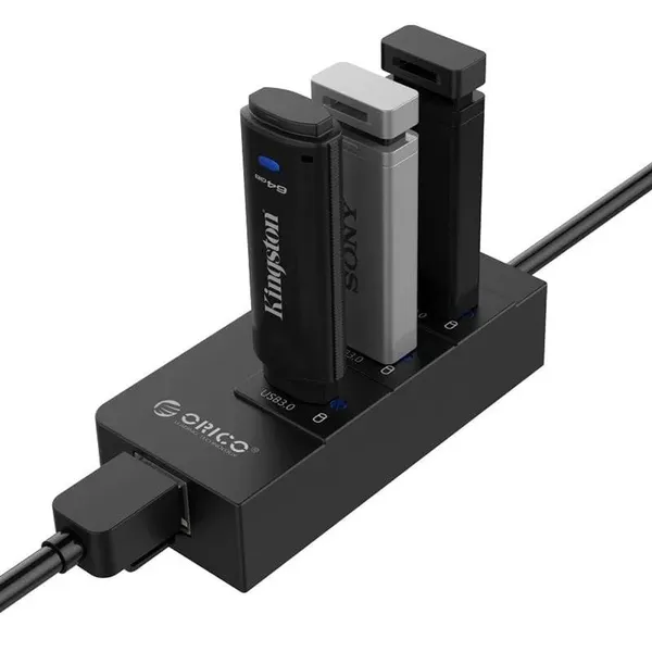 Orico HR01-U3-V1-BK USB 3.0 Hub with Gigabit Lan Port – View 5