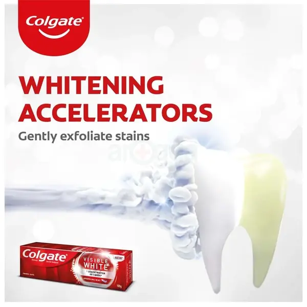 Colgate Visible White Teeth Whitening Toothpaste With Sparkling Mint 100g – View 4