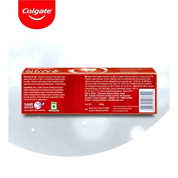 Colgate Visible White Teeth Whitening Toothpaste With Sparkling Mint 100g – View 6