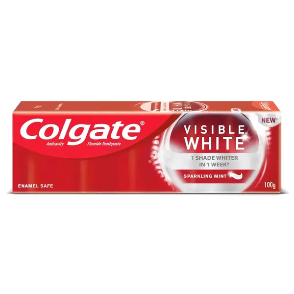 Colgate Visible White Teeth Whitening Toothpaste With Sparkling Mint 100g – View 2