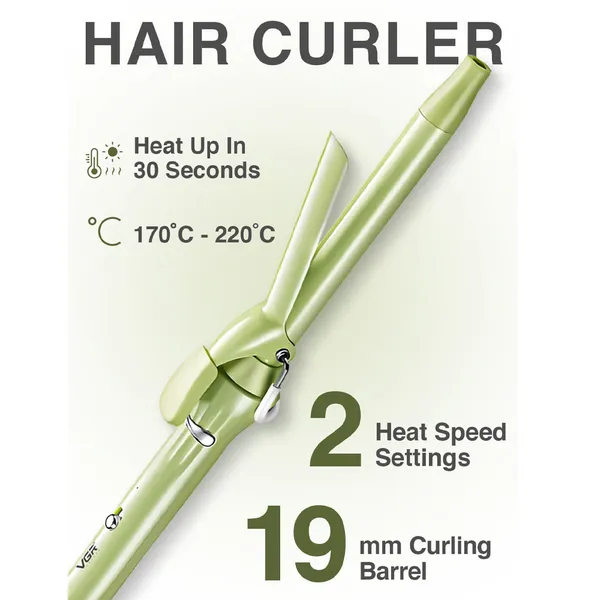 VGR V-565 StyleCare Essential Curler Perfect Curls for Women – Color: Green – View 2
