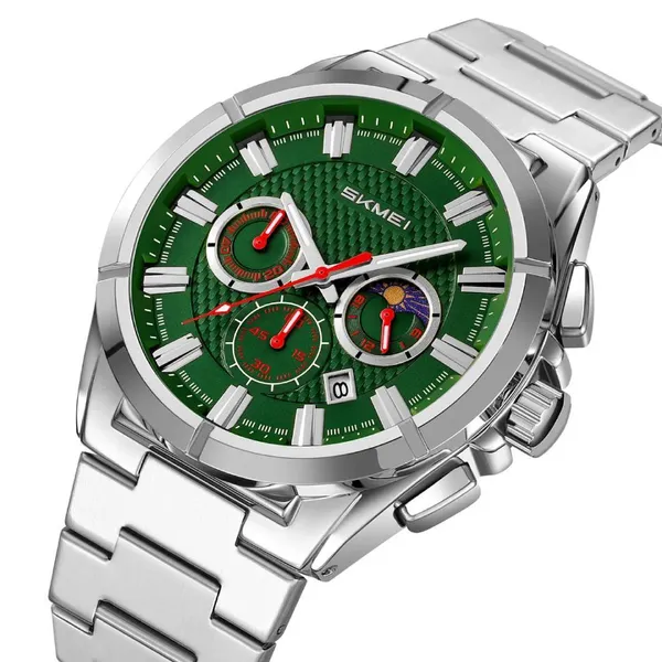 SKMEI 9355 Waterproof Business Luxury Brand Fashion Men's Watch – Dial Color: Grey, Strap Color: Silver – View 2