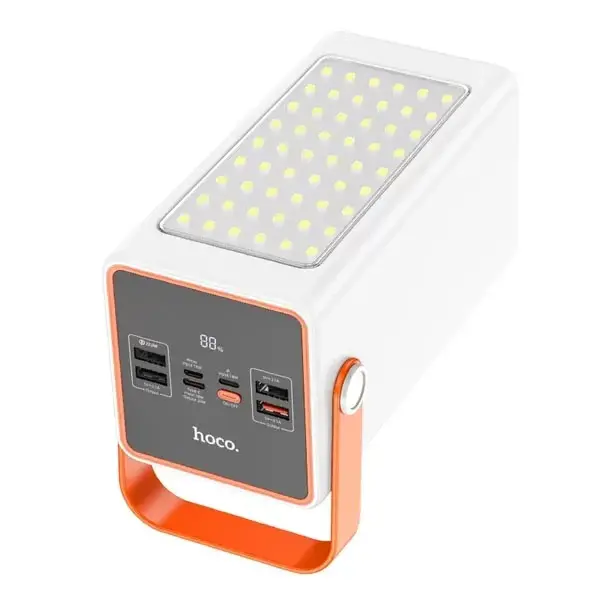 HOCO J107 90000mAh Fully Compatible LED Digital Display Power Bank  – Color: White – View 2