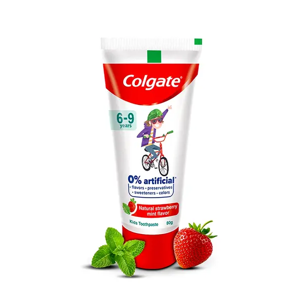 Colgate Kids 6-9yrs Premium Toothpaste 80gm Strawberry Flavor – View 1