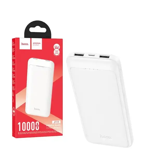 HOCO J111 Smart Charge LED indicator Power Bank – Color: White – View 2