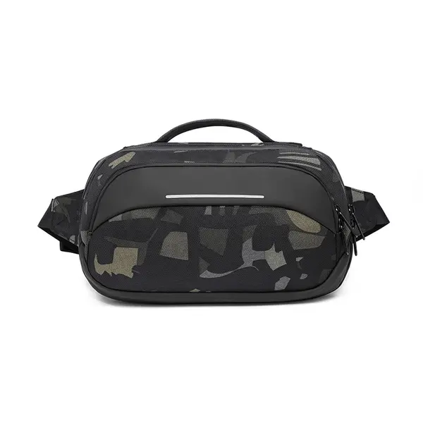 Ozuko 9551 Waterproof Anti-Theft Waist Bag With Sport Fitness Trendy Bag – Color: Green – View 1