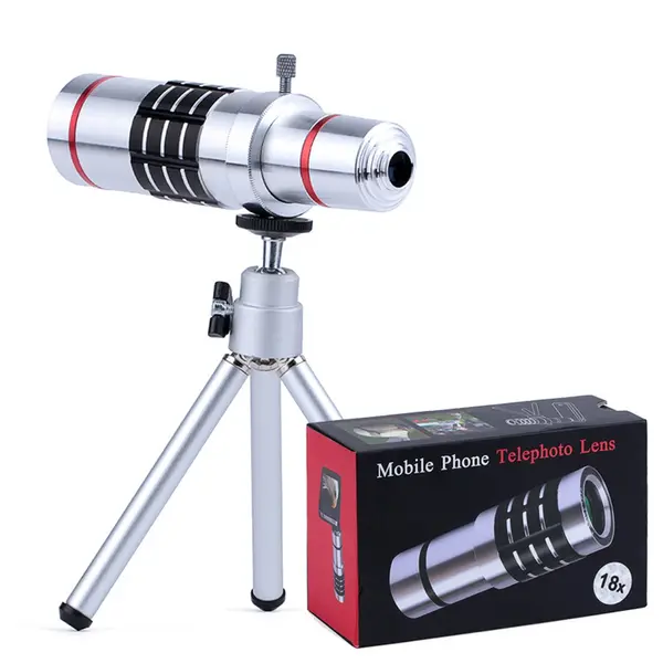 Mobcam 4K Ultra HD 18X Zoom Universal Mobile Phone Telescope Lens Kit with Tripod Mobile Phone Lens – View 1