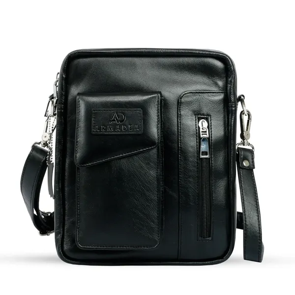 Genuine Leather Elegant Exclusive Mobile Pocket with Messenger Bag – View 1