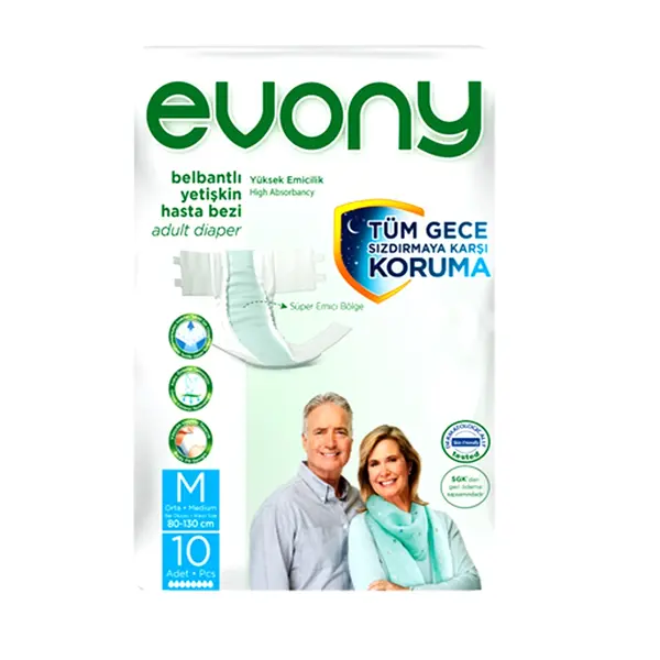 Evony Breathable and Comfortable Adult Diaper Belt – Size: M, Quantity: 10 pcs – View 1