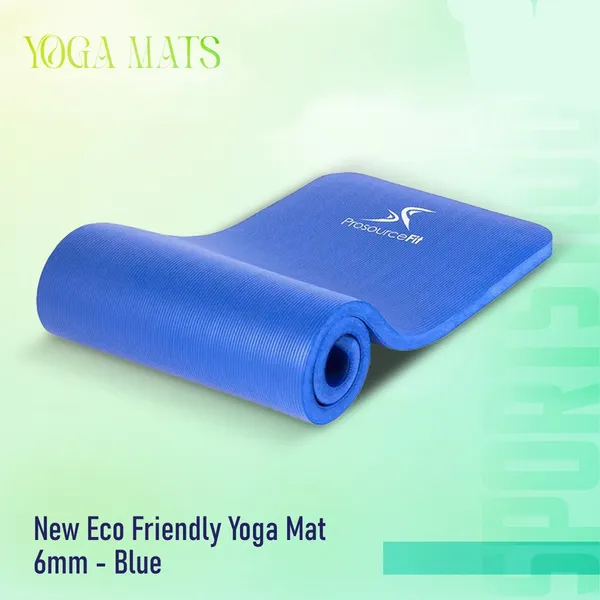 New 6mm Eco Friendly Excellent Cushioning Yoga Mat Blue – View 3