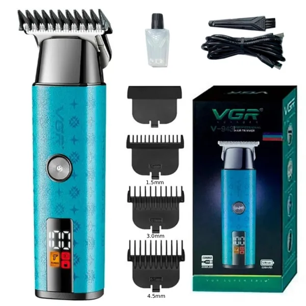 VGR V-943 Professional Hair Trimmer – Color: Blue – View 1