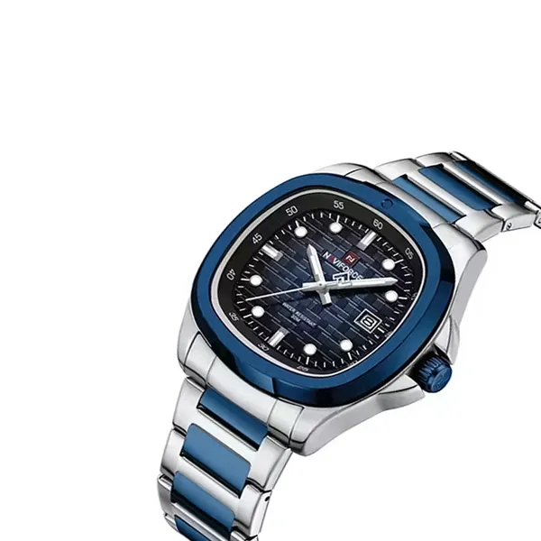 Naviforce 9240 High Quality Stainless Steel Waterproof Men's Watch – Dial Color: Blue, Strap Color: Blue – View 2