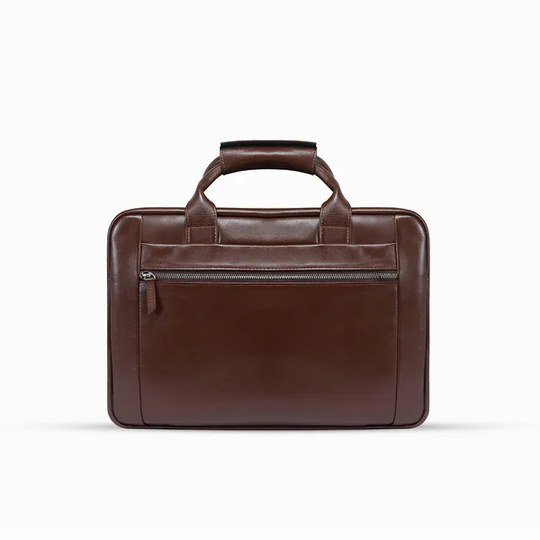 100% Genuine Cow Leather Corporate Briefcase Bag with More Space Office Bag – Color: Brown – View 2