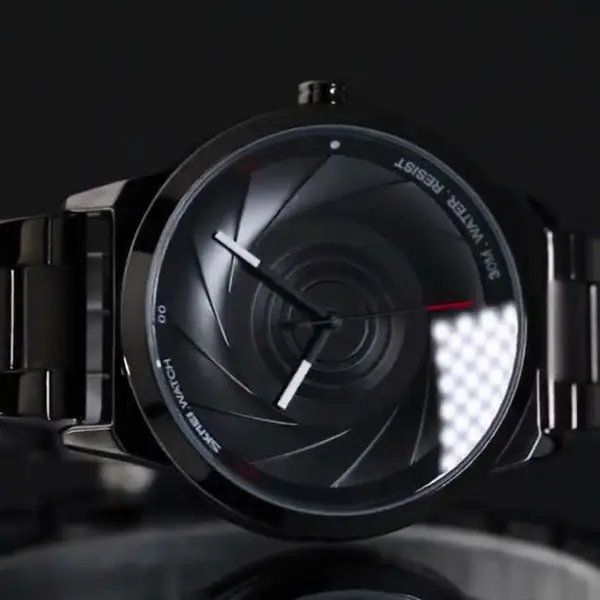 SKMEI 9210 Stainless Steel Analog Luxury Quartz Men's Watch – Dial Color: Black, Strap Color: Black – View 3